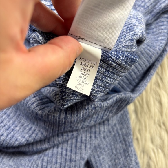 NWT Gap Women's XL Blue Soft Spun Square Neck Wide Leg Knit Jumpsuit - Picture 8 of 10